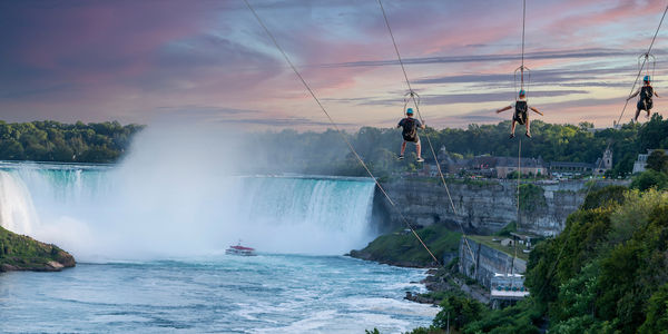 ziplining waterfalls